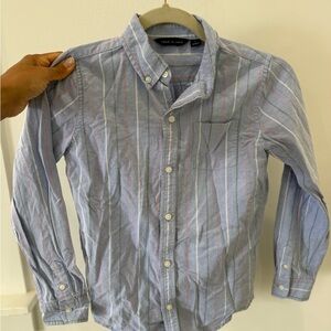 Janie and Jack Light Blue and Pink Striped Shirt